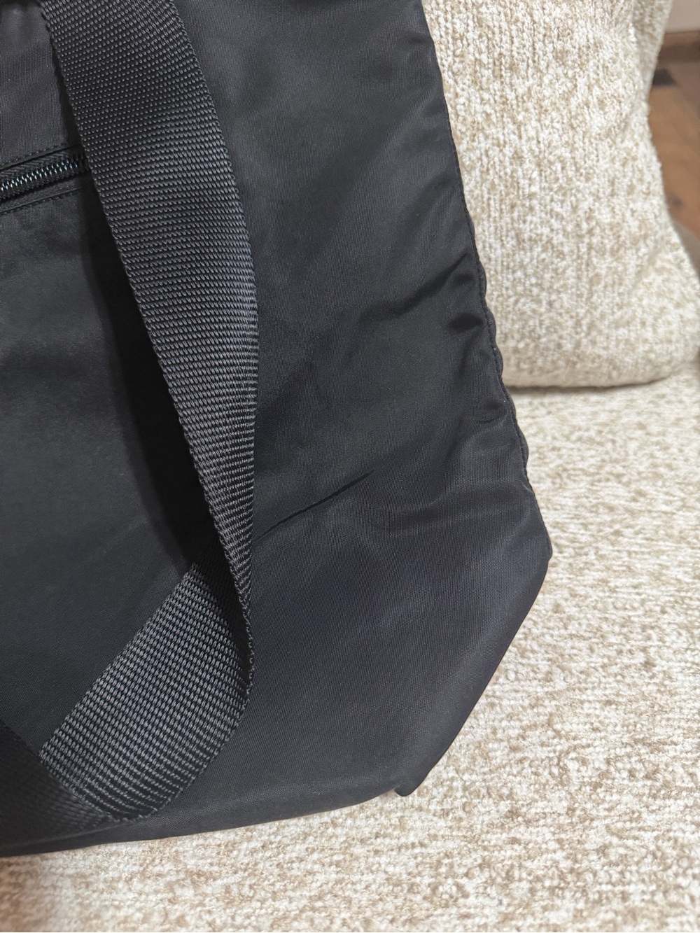 Prada Black Nylon Tote with Wide Black Web Straps - Picture 11 of 11